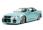 FAST & FURIOUS BRIAN S NISSAN SKYLINE R34 GT-R 1:24 SCALE DIE-CAST VEHICLE REPLICA Fashion