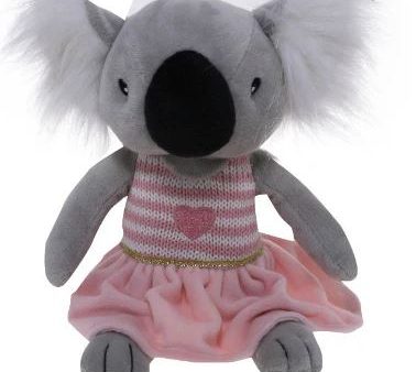 25CM GIRL KOALA IN PINK DRESS WITH HEART Cheap