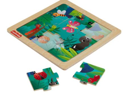 FISHER-PRICE WOODERN JIGSAW PUZZLE 10 PC - BUGS Cheap