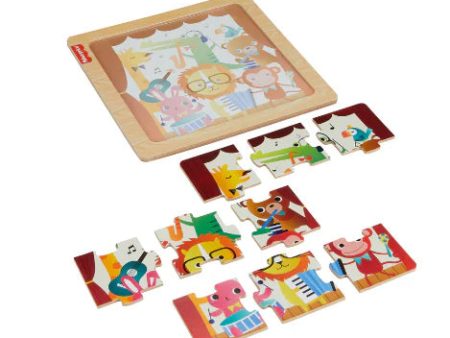 FISHER-PRICE WOODERN JIGSAW PUZZLE 10 PC - ANIMALS Discount