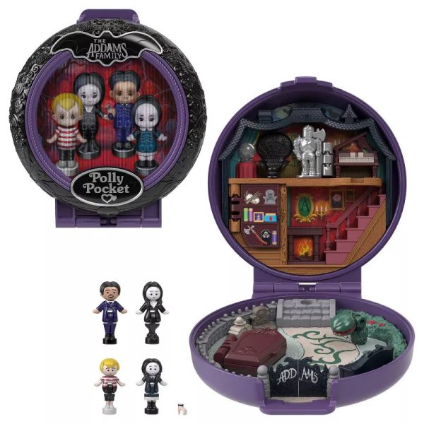 POLLY POCKET COLLECTOR PLAYSET, THE ADDAMS FAMILY COMPACT WITH 4 SPECIAL EDITION CHARACTER DOLLS Online Hot Sale