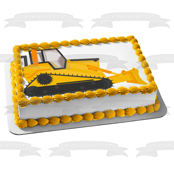 Bulldozer Heavy Machinery Construction Equipment Edible Cake Topper Image ABPID53327 Online now