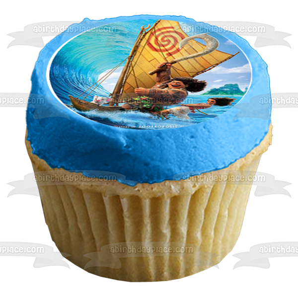 Moana Disney  Hei Hei Pua Maui  12 Count Cupcake Toppers Edible Cupcake Topper Images ABPID53490 Online