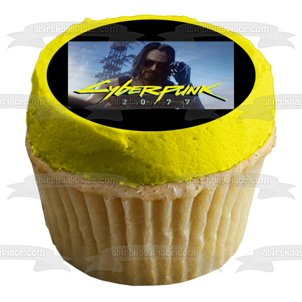 Cyberpunk 2077 Keanu Reeves Edible Cake Topper Image ABPID53420 Cheap