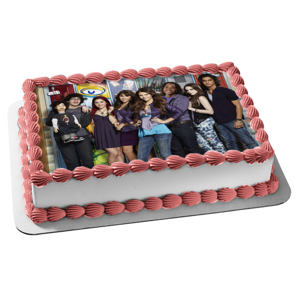 Nickelodeon Victorious TV Show Jade Cat Tori Beck Robbie Andre Edible Cake Topper Image ABPID53267 Supply