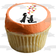 Engagement Proposal Couple Silhouette Roses Hearts Valentines Love Romance Wedding Edible Cake Topper Image ABPID53484 For Discount