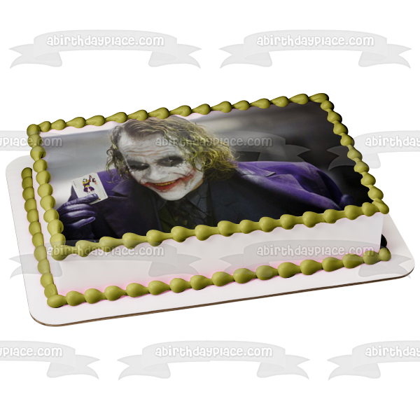 DC Comics The Dark Knight Joker Heath Ledger Edible Cake Topper Image ABPID53289 Online Hot Sale