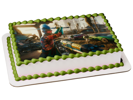 Cyberpunk 2077 Gameplay Edible Cake Topper Image ABPID53421 For Discount