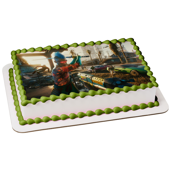 Cyberpunk 2077 Gameplay Edible Cake Topper Image ABPID53421 For Discount