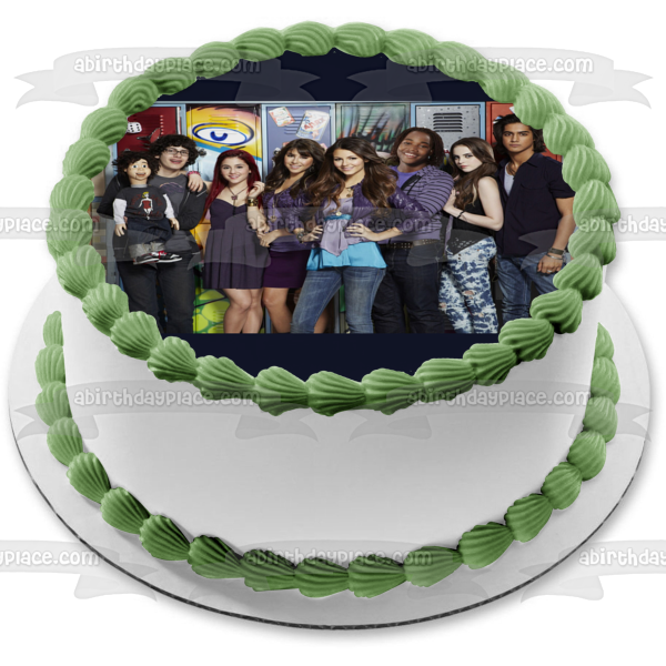 Nickelodeon Victorious TV Show Jade Cat Tori Beck Robbie Andre Edible Cake Topper Image ABPID53267 Supply