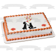 Engagement Proposal Couple Silhouette Roses Hearts Valentines Love Romance Wedding Edible Cake Topper Image ABPID53484 For Discount