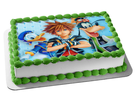 Kingdom Hearts 3 Donald Duck Sora Goofy Edible Cake Topper Image ABPID53415 Online Sale