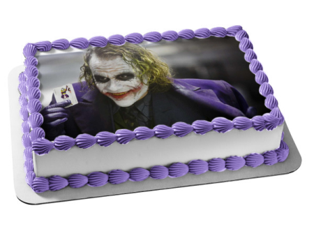 DC Comics The Dark Knight Joker Heath Ledger Edible Cake Topper Image ABPID53289 Online Hot Sale