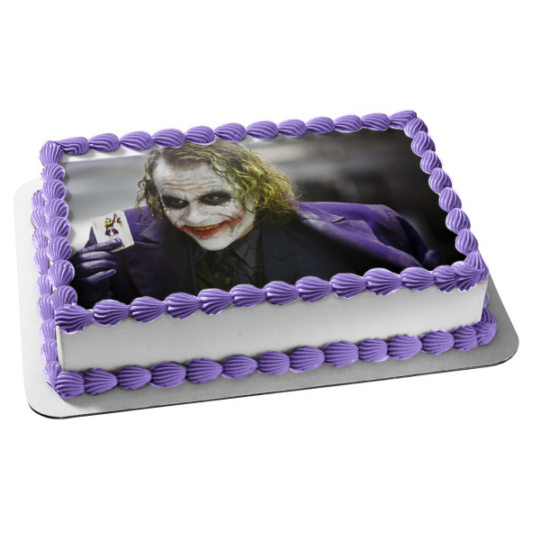 DC Comics The Dark Knight Joker Heath Ledger Edible Cake Topper Image ABPID53289 Online Hot Sale