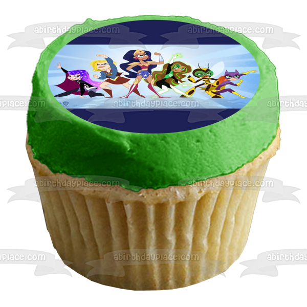 DC Super Hero Girls Wonder Woman Batgirl Super Girl Bumblebee Green Lantern Zatanna Edible Cake Topper Image ABPID53325 For Sale