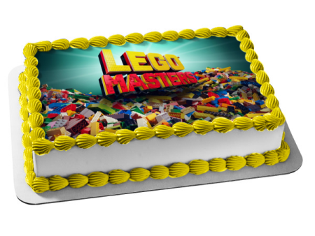 LEGO Masters Assorted LEGO Blocks Edible Cake Topper Image ABPID52500 Discount