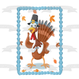 Dancing Turkey Happy Thanksgiving Edible Cake Topper Image ABPID53431 Discount