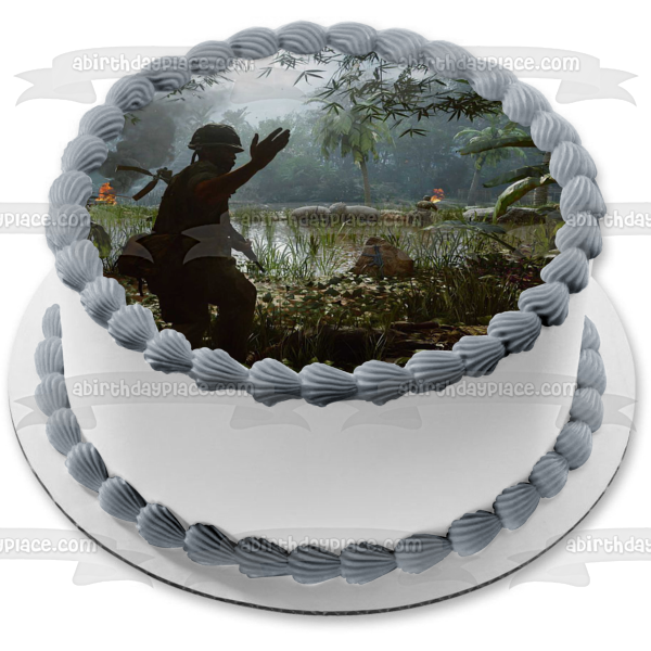 Call of Duty Black Ops Cold War Jungle Soldier Edible Cake Topper Image ABPID53265 Online