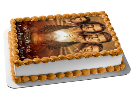 Supernatural Sam Dean Castiel Jack TV Show Poster Edible Cake Topper Image ABPID53271 For Cheap