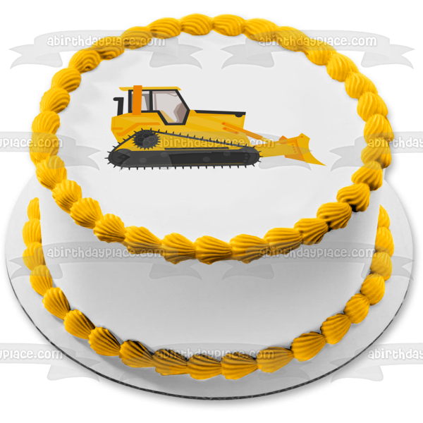 Bulldozer Heavy Machinery Construction Equipment Edible Cake Topper Image ABPID53327 Online now