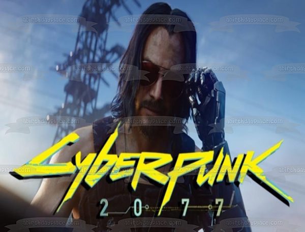 Cyberpunk 2077 Keanu Reeves Edible Cake Topper Image ABPID53420 Cheap