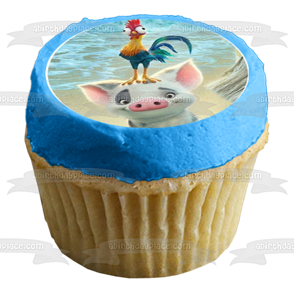 Moana Disney  Hei Hei Pua Maui  12 Count Cupcake Toppers Edible Cupcake Topper Images ABPID53490 Online