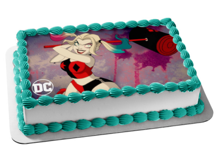 Harley Quinn Mallet Animated Series DC Comics Edible Cake Topper Image ABPID53283 Online Sale