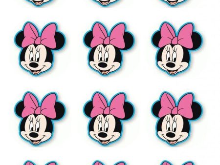 Minnie Mouse Face Disney 12 Count Cupcake Toppers Edible Cupcake Topper Images ABPID53488 For Sale