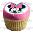 Minnie Mouse Face Disney 12 Count Cupcake Toppers Edible Cupcake Topper Images ABPID53488 For Sale