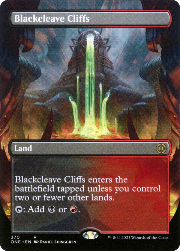 Blackcleave Cliffs (Borderless Alternate Art) [Phyrexia: All Will Be One] Online Sale