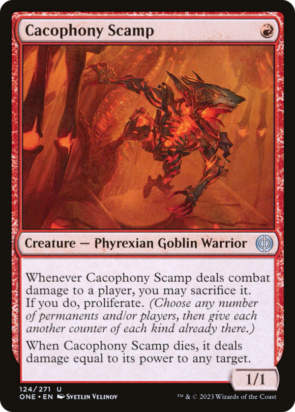 Cacophony Scamp [Phyrexia: All Will Be One] Online Sale