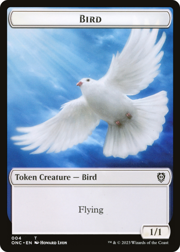 Bird    Cat Double-Sided Token [Phyrexia: All Will Be One Commander Tokens] Supply