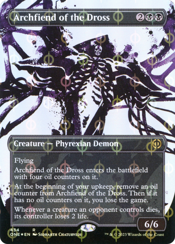 Archfiend of the Dross (Borderless Ichor Step-and-Compleat Foil) [Phyrexia: All Will Be One] on Sale